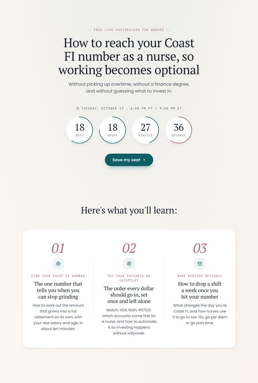 Registration page preview